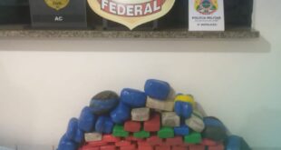 Homem é preso em flagrante com 54 kg de drogas no Juruá