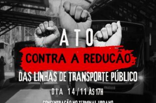 Estudantes universitários protestam contra redução na frota de ônibus em mais de 13 linhas