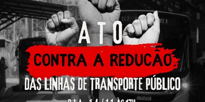 Estudantes universitários protestam contra redução na frota de ônibus em mais de 13 linhas