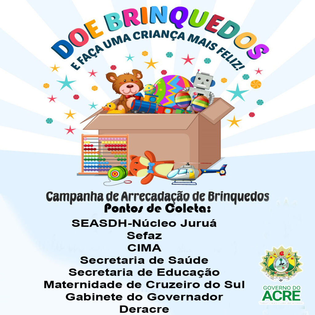 Campanha de arrecadação de brinquedos é lançada em Cruzeiro do Sul