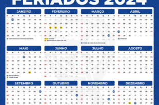 Veja o calendário de feriados e pontos facultativos de 2024