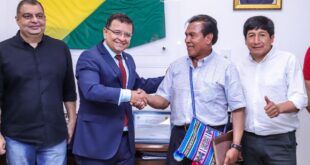 Gonzaga recebe prefeito peruano e secretário Assur para discutir fortalecimento do comércio entre Acre e Peru