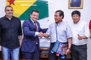 Gonzaga recebe prefeito peruano e secretário Assur para discutir fortalecimento do comércio entre Acre e Peru