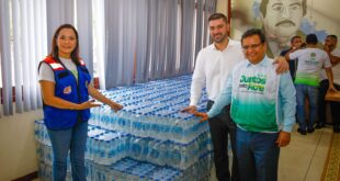 ALEAC entrega 3 mil kg de alimentos e 12 mil garrafas de água para afetados pela enchente