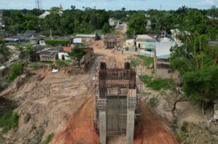 Governo finaliza pilares da Ponte da Sibéria em Xapuri
