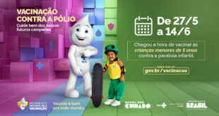 Campanha de vacinação contra paralisia infantil inicia nesta segunda-feira, 27