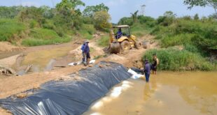 Seca extrema: emergencia leva Saneacre a construir represa em Tarauacá para manter a captação de água