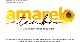 Vice-governadora lança ação no Setembro Amarelo para servidores da SEASDH