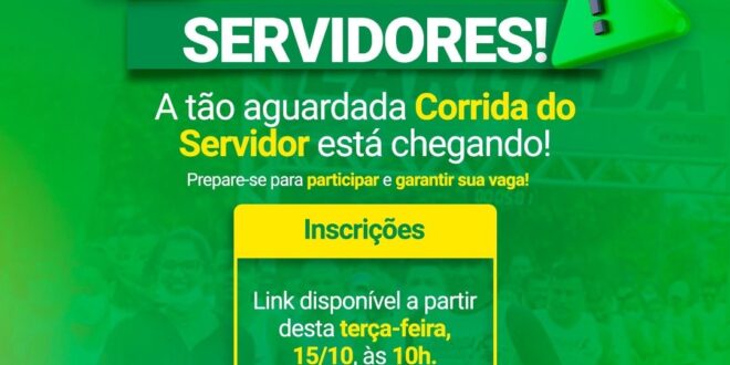 Inscrições para a Corrida do Servidor se iniciam nesta terça-feira, 15
