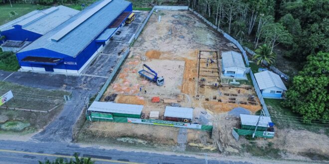 Construção da Base de Aviação do Juruá se inicia com a execução das fundações da estrutura do hangar