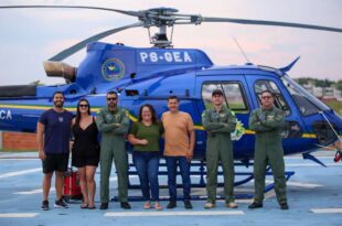 Sejusp realiza voo de helicóptero com ganhadores da campanha Voando com a Segurança