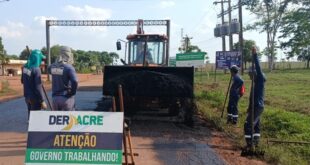 Deracre mantém obras na AC-475 enquanto aguarda liberação de recursos federais