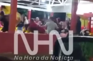 Briga generalizada em bar termina com vários feridos e casal preso
