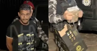 Pula de moto com caixa de maconha, deixa droga cair, foge e ‘parceiro’ é preso por tráfico