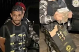 Pula de moto com caixa de maconha, deixa droga cair, foge e ‘parceiro’ é preso por tráfico