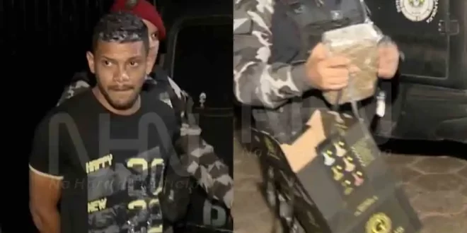 Pula de moto com caixa de maconha, deixa droga cair, foge e ‘parceiro’ é preso por tráfico