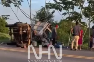‘Jerico’ perde o controle, tomba e deixa casal ferido