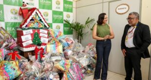 Governadora em exercício entrega brinquedos arrecadados pelo Estado para a campanha Papai Noel dos Correios