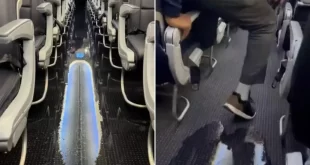 Passageiros são surpreendidos com “inundação” em voo da American Airlines