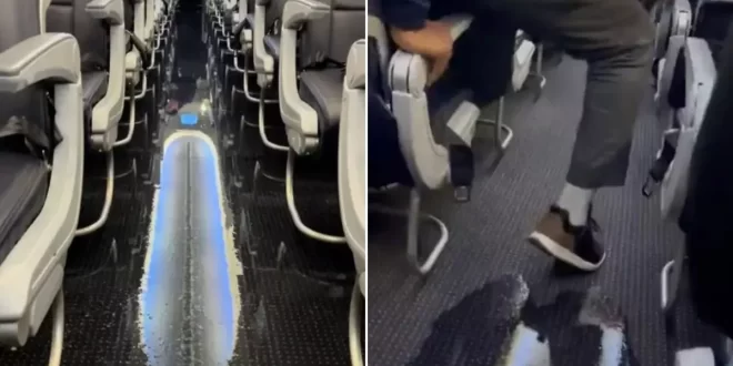 Passageiros são surpreendidos com “inundação” em voo da American Airlines