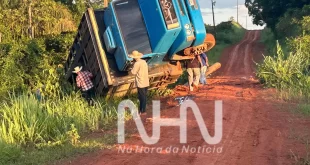 Ponte em estado precário desaba sob o peso de caminhão