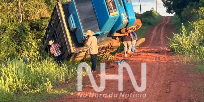 Ponte em estado precário desaba sob o peso de caminhão