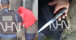 Monitorado pela Justiça é preso com arma branca após perseguição