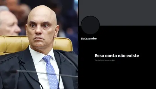 Retaliação? conta de Moraes no X é desativada misteriosamente