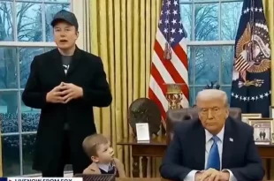 Na lata: filho de Musk, de 4 anos, manda Trump calar a boca e diz que ele não é presidente. Vídeo