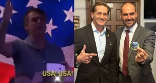 Contra o país: Eduardo articula sanções ao Brasil nos EUA e Jair Bolsonaro comemora: "Deus os abençoe