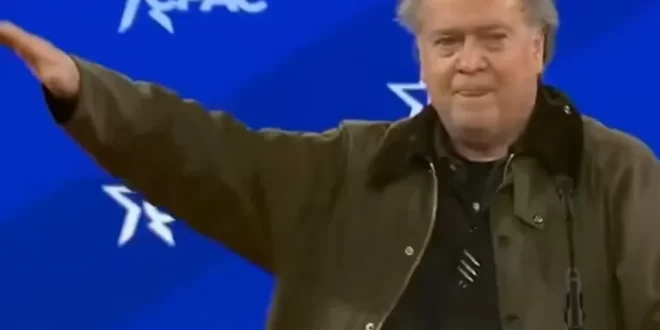 Steve Bannon faz saudação nazista no evento em que defendeu Bolsonaro
