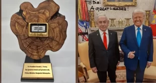 Comemorando a violência: Netanyahu presenteia Trump com pager dourado em referência a ataque ao Hezbollah