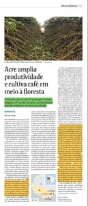 Produção de café do Acre é destaque na Folha de São Paulo