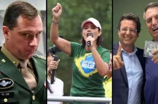 Muy amigos: pelas costas Mauro Cid e Fabio Wajngarten fazem chacota de Michelle Bolsonaro