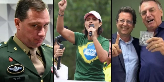 Muy amigos: pelas costas Mauro Cid e Fabio Wajngarten fazem chacota de Michelle Bolsonaro