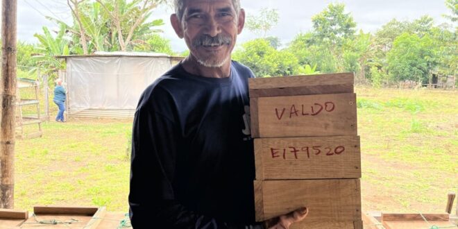Produtores da Comunidade Bela Água recebem caixas de abelhas sem ferrão