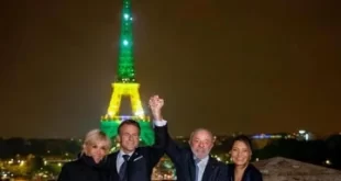 Prestígio: Torre Eiffel se ilumina com as cores do Brasil durante visita de Lula