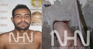 Gordinho? Detento fica entalado ao tentar fugir do presídio por buraco em parede