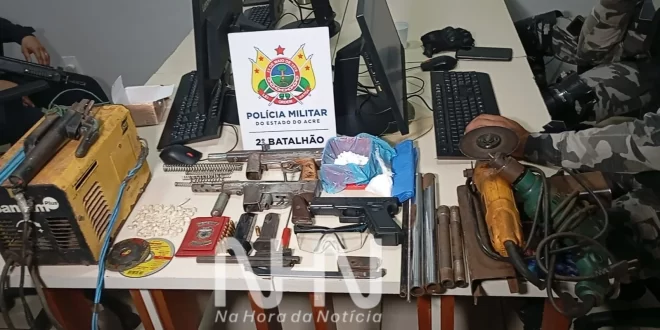 Violência em Rio Branco: polícia estoura oficina clandestina de armas artesanais