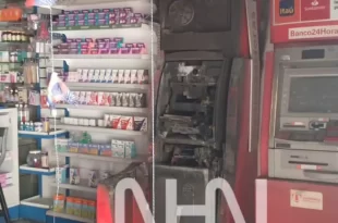 Violência em Rio Branco: criminosos invadem farmácia em Rio Branco e explodem caixa eletrônico