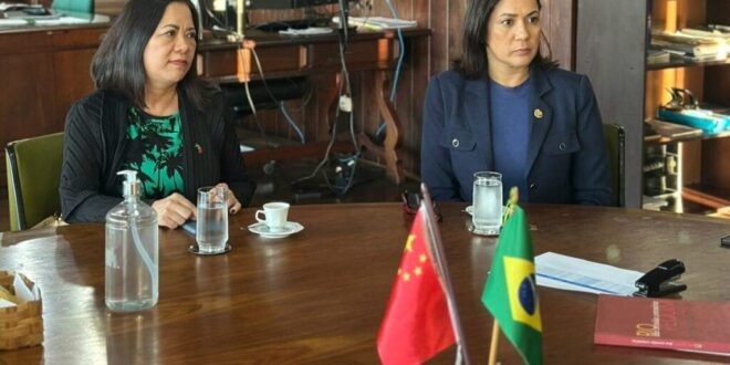 Mailza apresenta potencial logístico do Acre para a representante da Câmara de Comércio Brasil-China