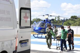 Samu e Ciopaer realizam resgate aéreo de paciente com traumatismo