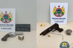 Violência no Acre: Polícia Militar apreende armas de fogo