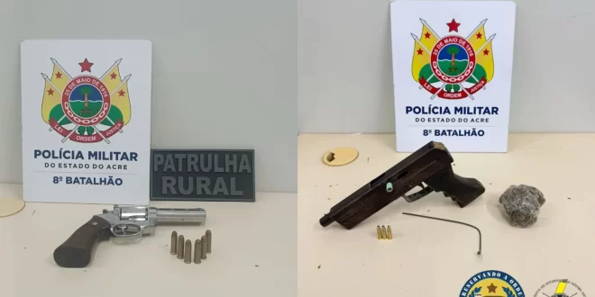 Violência no Acre: Polícia Militar apreende armas de fogo