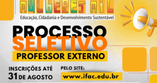 Ifac abre seleção para orientador acadêmico, supervisor local e professor no Programa Mulheres Mil