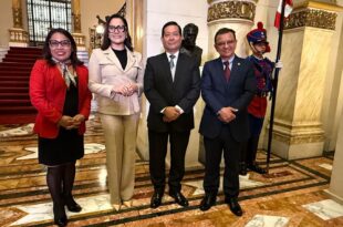 Mailza e Gonzaga participam de reunião com presidente do Peru para tratar de construção de ferrovia e rodovia