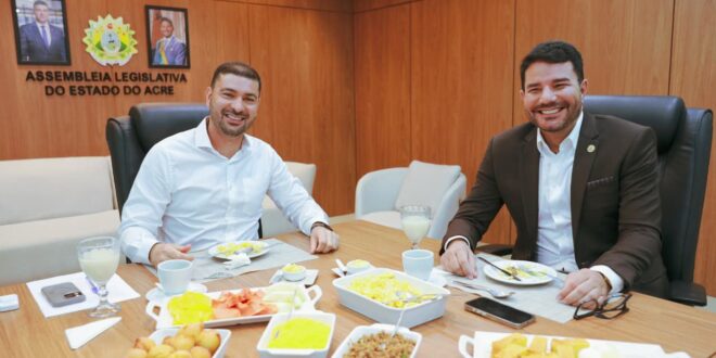 Café com o presidente: Nicolau Júnior recebe o governador na Aleac