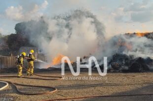 Incêndio destrói toneladas de papelão em fábrica no Segundo Distrito