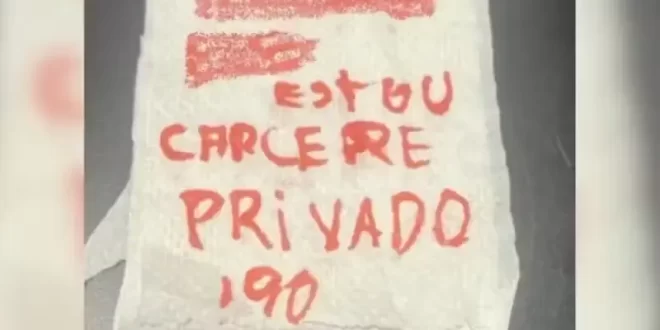 Mulher é resgatada de cárcere privado após pedir ajuda em papel higiênico de loja