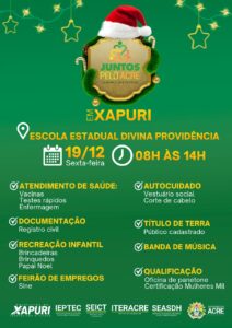 Xapuri recebe edição especial de Natal do Juntos pelo Acre na próxima sexta 2 Xapuri recebe edição especial de Natal do Juntos pelo Acre na próxima sexta